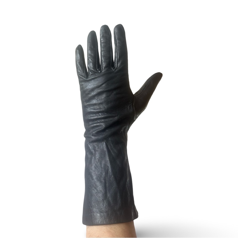 VINTAGE Elegant Black Leather Gloves